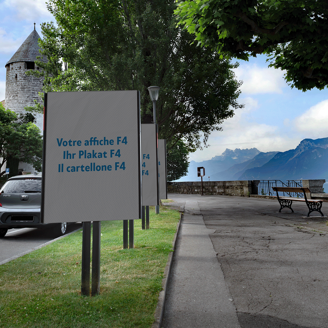 F4 poster mockup in Vevey