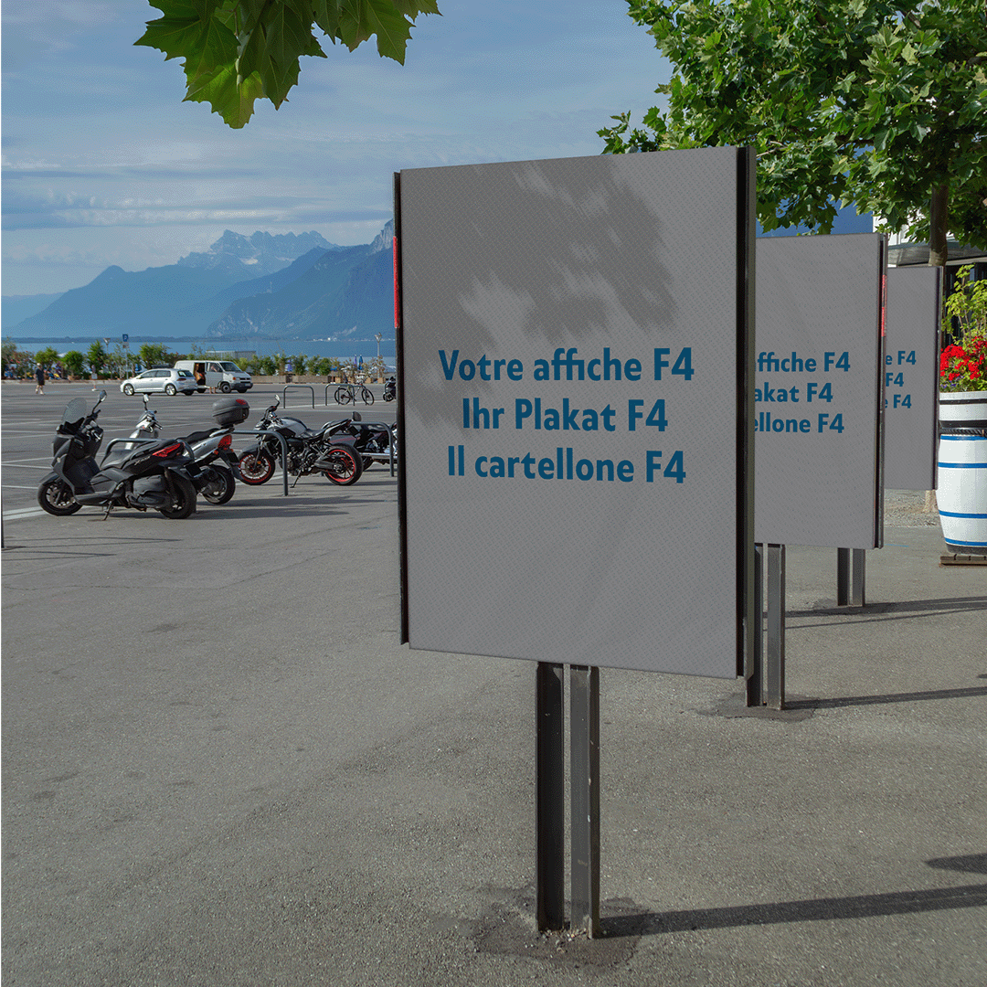 Mockup dei manifesti della F4 a Vevey