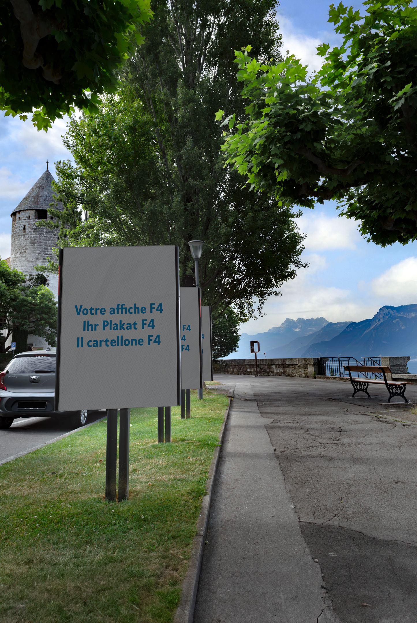 Mockup affiches F4 à Vevey